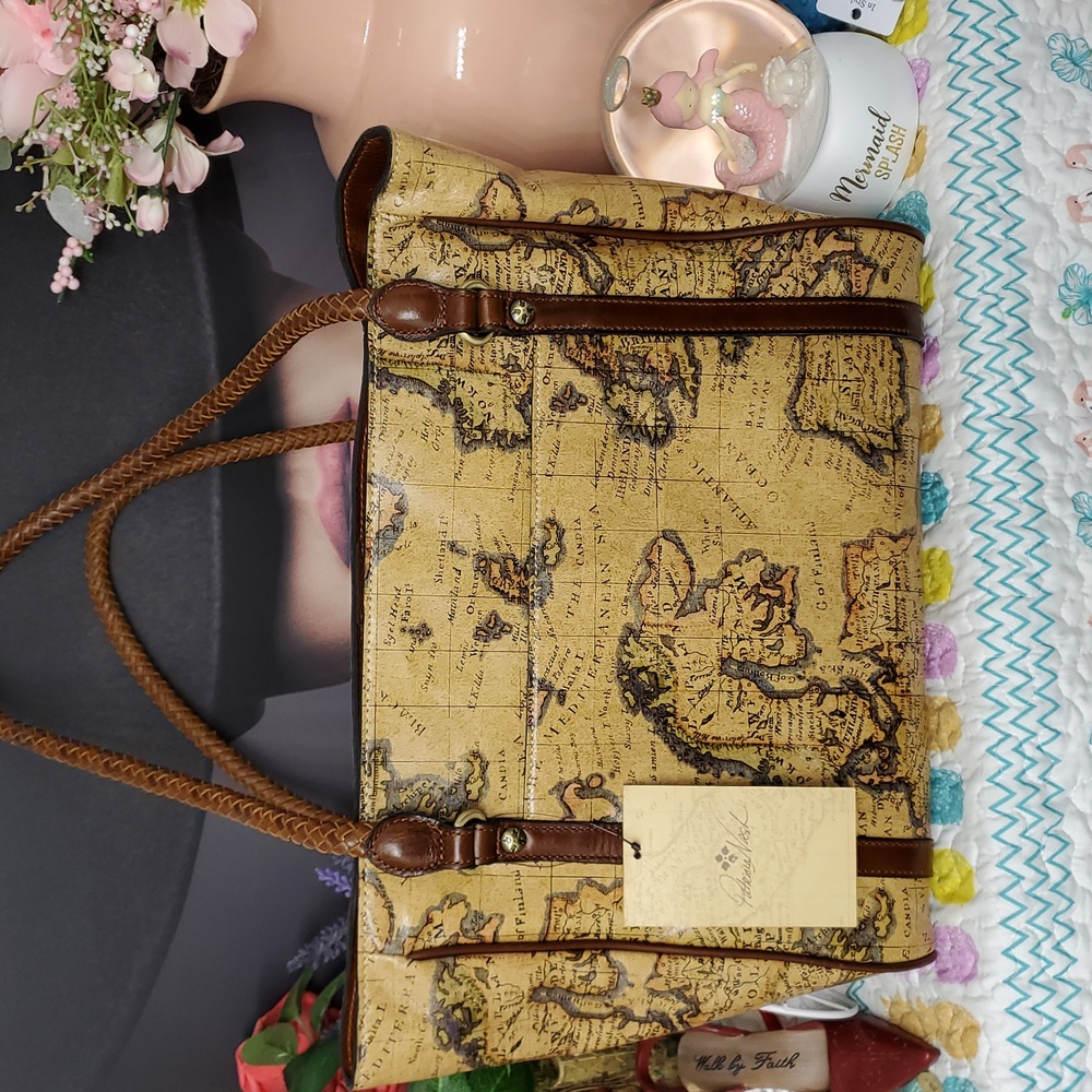 Patricia Nash European Map Cameley Tote